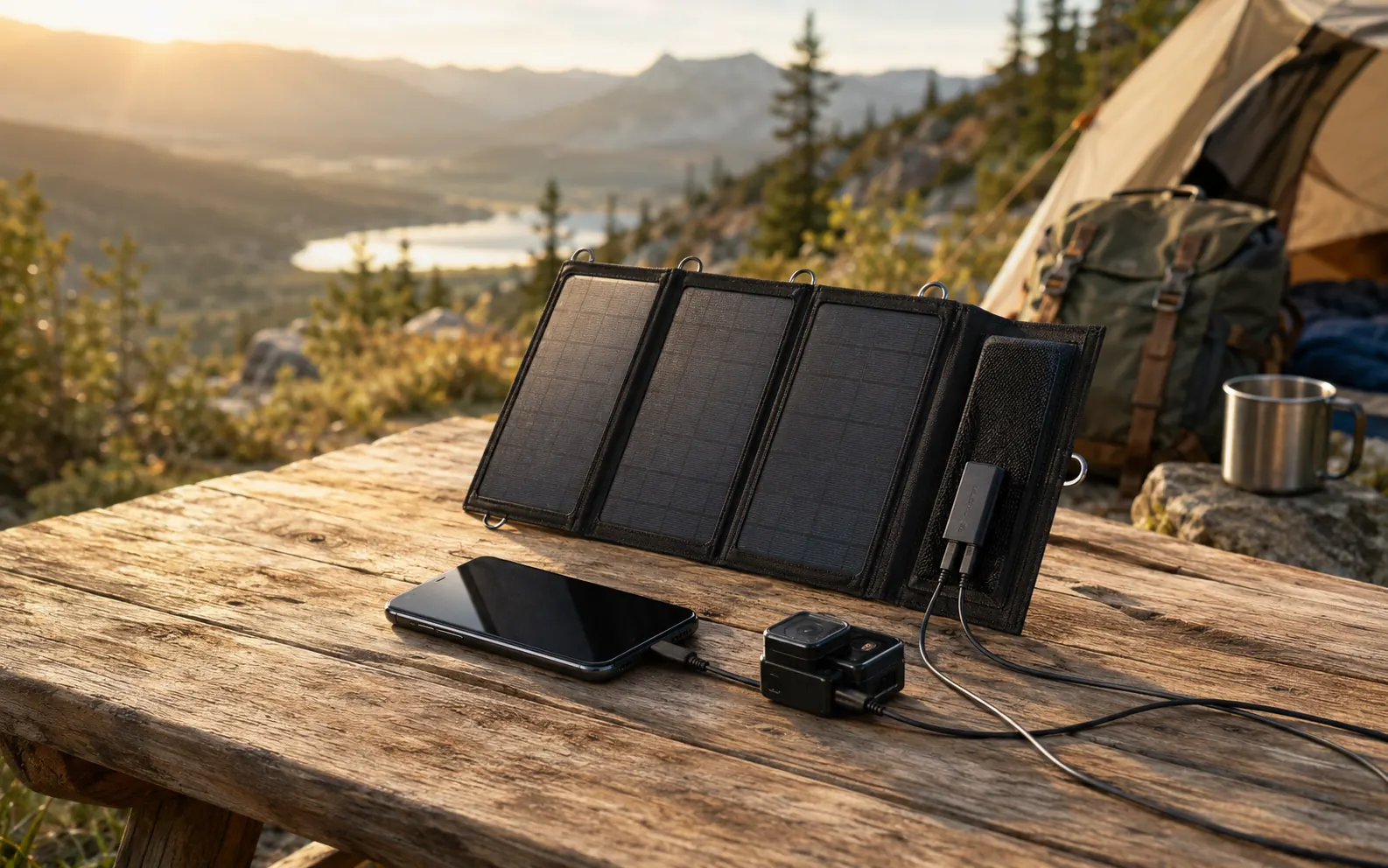 6W–20W compact USB foldable solar charger for outdoor camping